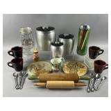 Vintage Kitchen Lot- Metal Canister Set & More