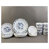 Vtg Arcopal France Blue Onion/Aster Dinnerware