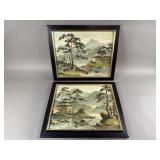 Vintage Framed Japanese Paintings