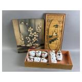 Vtg Porcelain Sake Set & More
