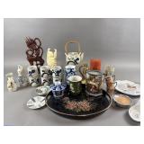 Lot Of China, Wooden Figure & More