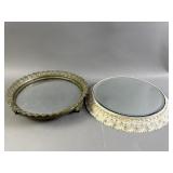 Vtg Mirrored Vanity Trays