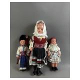 3 Vintage Russian Dolls