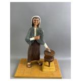 Signed Wooden Nativity Scene Potter Figure