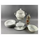 Vintage White Ceramic Tureen & More