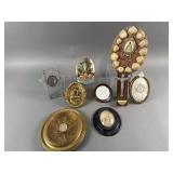 Various Vtg Religious Art, Coral Crucifix & More