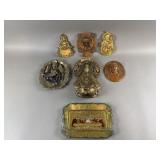 Various Victorian Style Religious Wall Art & Dish