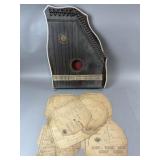 Vintage 1900s Guitar Zither With Exercise Sheets