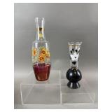 Vintage Hand Painted Mid Century Floral Vases