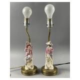 Victorian Colonial Porcelain Lamps