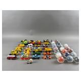 Lot Of Toy Cars And Mini NFL Helmets