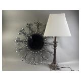 Rhinestone Sun Mirror and Antq Style Table Lamp