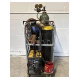 Portable Welding Cart W/ Gas Cylinders & MIG