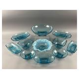 Vintage Blue Glass Lot Bowls & More