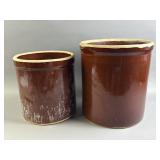 Vtg Brown Crock Set