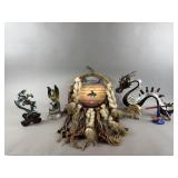 Native American Dream Catcher & Dragon Statues