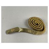 Gold Tone Metal Snakeskin Pattern Fashion Belt