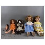 Vintage Assorted Porcelain & Plastic Dolls