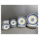Vtg Grindley Avon Blue Dinnerplates & Bowls