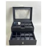 Menï¿½s Watch Display Case W/ 2 Watches