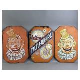 3 Vtg "The Lost Gonzo Band" Carnival Metal Signs