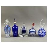 Studio Glass Art Blue Perfume Bottles