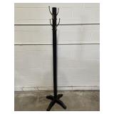 Vintage Black Wooden Coat Rack