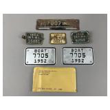 Lot Of Vintage Detroit Boaters License Plates