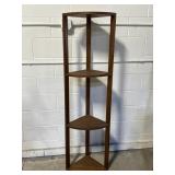 Mid Century Modern Teak Wood 4 Tier Corner Shelf