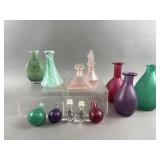 Various Vases, Frosted Perfume Bottles & More