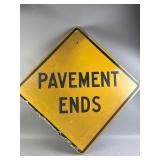 Metal Pavement Ends Sign