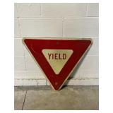 Vintage Metal Yield Sign