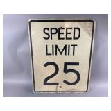 Metal Speed Limit 25 MPH Sign