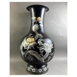 Korean Black Lacquer Vase W/ Mother of Pearl