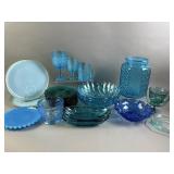 Vintage Blue Glass Lot