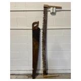 Vtg One & Two Man Crosscut Logging Saw