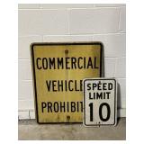 Vintage Metal Speed Limit 10 Sign & More