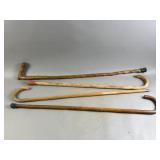 4 Vintage Wooden Canes