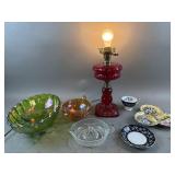Vintage Assorted Glassware, Lamp & More