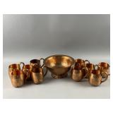 Vtg West Blend Aluminum Co. Solid Copper Mugs/More