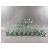 Sea Green Hand Blown Glass Set