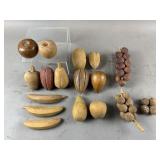 Lot Of Assorted Wooden Fruit & Vegetables