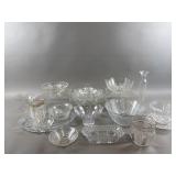 Vintage Pressed Glass Serving Trays, Mugs & More