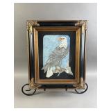 Framed Bald Eagle Lithograph W/ Stand
