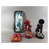 Vintage Rotary Phones, Vtg CocaCola Tray & More