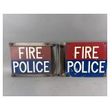Vintage Metal Police/Fire Signs (2)