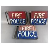 Vintage Metal Fire/Police Signs (3)