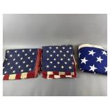 (3) Vintage American Flags