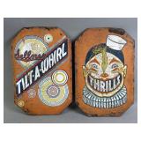 Authentic Vtg Tilt A Whirl Carnival Metal Signs
