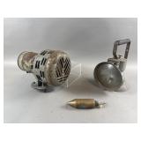 Vintage Plum Bob, Siren & Union Carbide Lamp